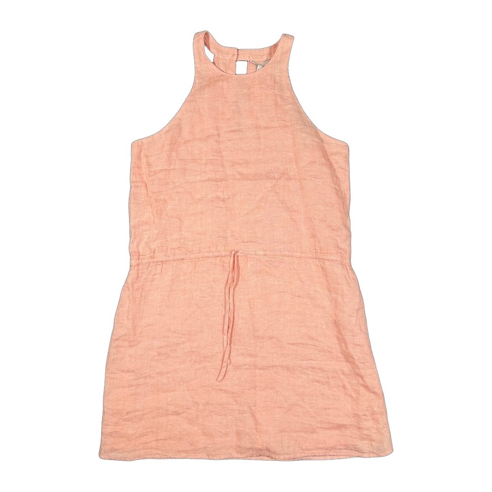Joie Diega Linen Halter Mini Dress Womens Large Persimmon Orange NWT Summer Boho